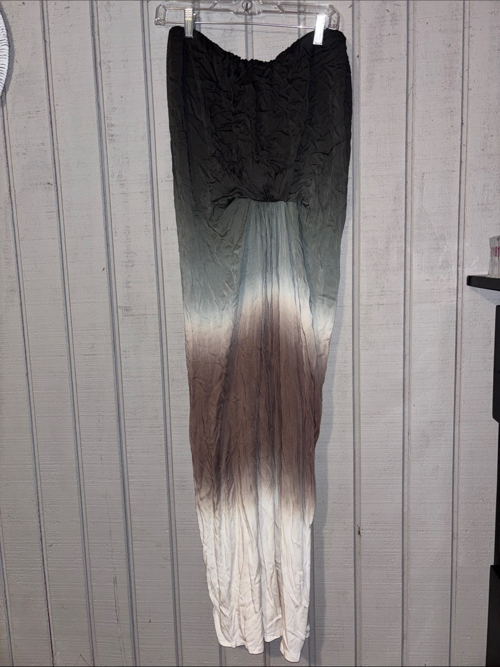 Ombre Maxi dress in Green, Gray, Brown and White